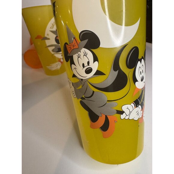 Disney Zak Halloween Cups Glow in Dark Set 4 Mickey Minnie 2 Lids Straws 2022 - Picture 7 of 14